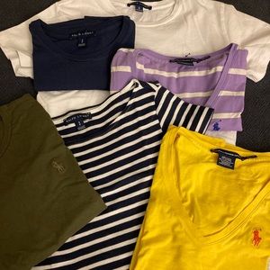 NWOT 6 Ralph Lauren T-shirts in sz xs, s